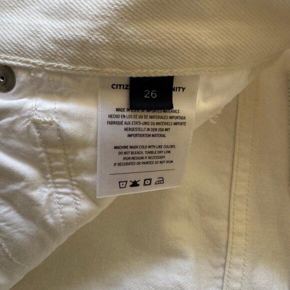 Citizens of Humanity Charlotte High Rise Straight Jeans, White, Size 26 - Picture 6 of 6